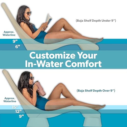 Image of Coast Modern in Pool Lounge Chair - Waterproof & Weighted Chaise Lounger - Outdoor Pool Furniture for Patio or in Baja Shelf - Sand