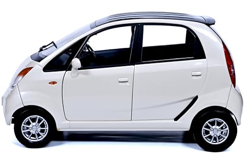 Image of Official Tata-Nano-Die-cast 1 /18 Scale Model Toy Car | Free Wheel (Not Pull Back) - for Boys and Girls Above 3 Years (Nano, White)