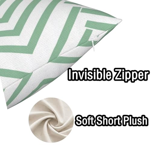 Housse coussin vert 60x80 cm haut de gamme au motif géométrique et texture douce unique - 6