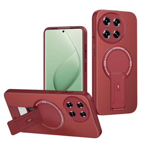Jiajihua Case Compatible with Tecno Spark 20 Pro Plus 4G Camera Protection Magnetic Kickstand Bracket 2 in 1【TPU+PC】 Drop Shockproof Red