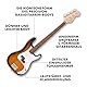 Squier by Fender Debut Collection Precision Bass, Einsteigerfreundlicher Bass mit sattem Klang, Hochwertiges Laurel Griffbrett, Weißes Schlagbrett, 2-Farb-Sunburst