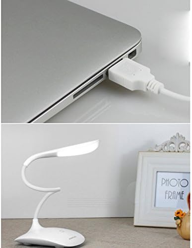 Boyon Portable Touch Control LED Desk Lamp USB Port & Power Adapter with Third Gear LED Eye Lamp, 3 Watts