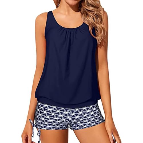 Tankini taille haute push up masquant les rondeurs pour natation confortable