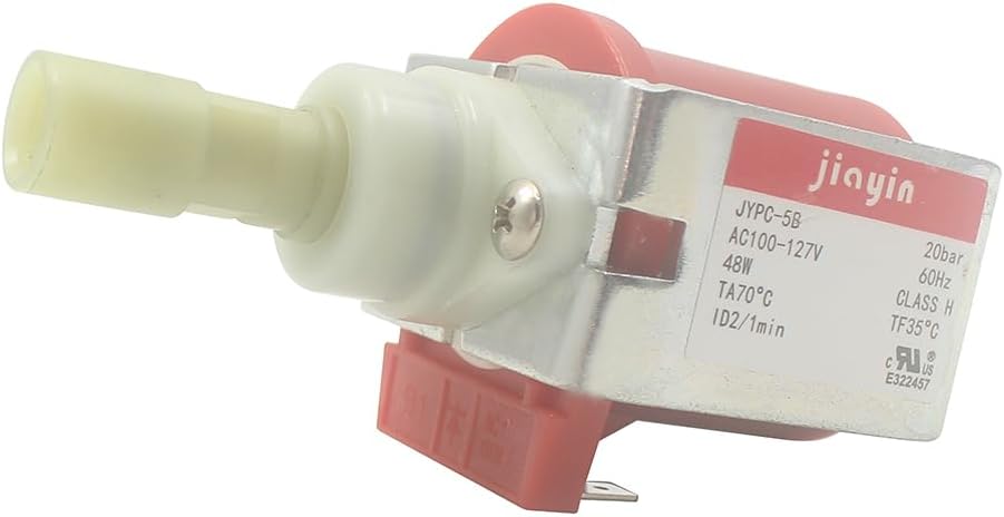 Jiayin JYPC-5B AC 100v - 127V 20 bar 48W Eectromagnetic Solenoid Water Pump Vabration Pump for Coffee machine, electric irons, steam mop, garment steamer, vacuum cleaner,etc