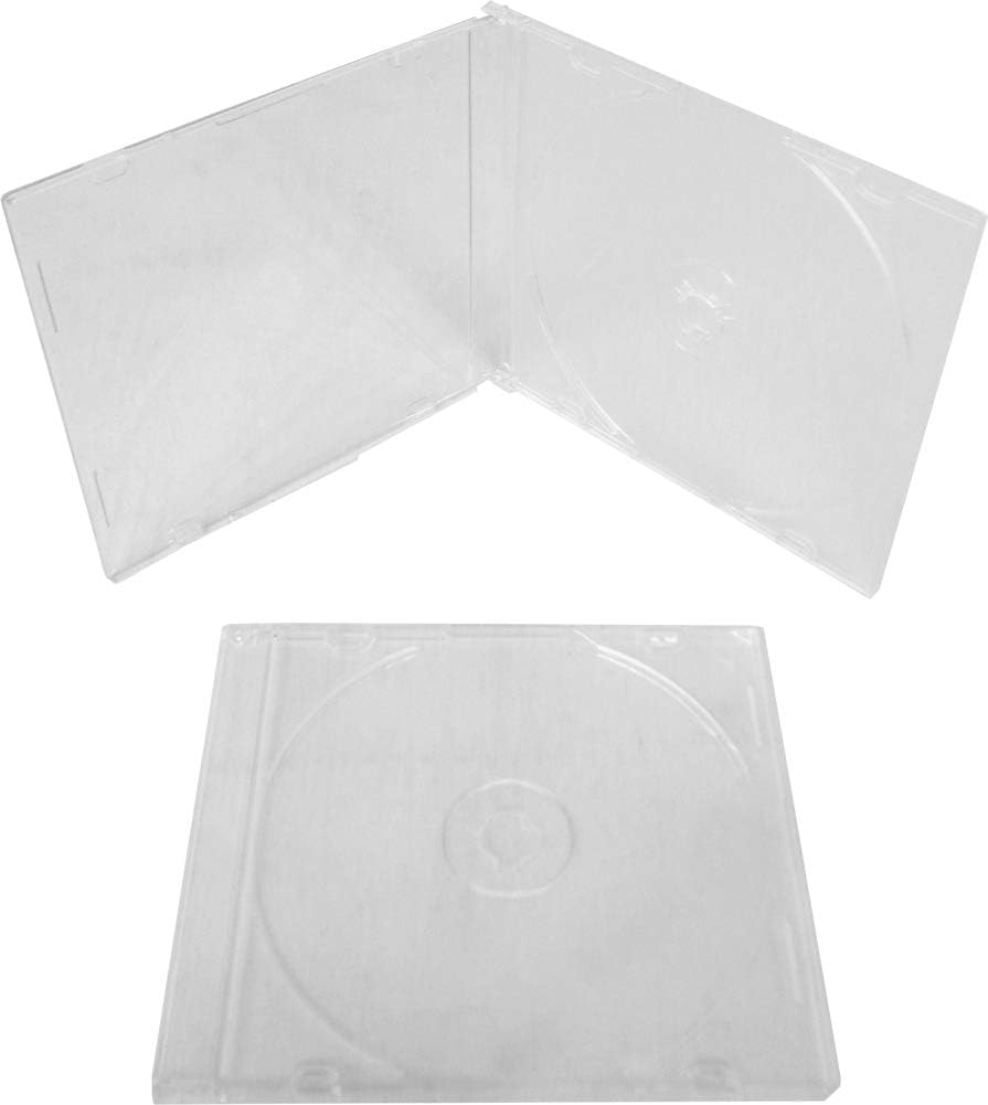 CD Jewel Boxes - Ultra Thin 5.2mm - Clear with Frosted Clear Back - #CDBR52-200 Cases