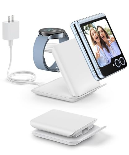 White Foldable Z Flip & Watch Charger