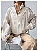 Verdusa Women's Lightweight Windbreaker Jacket Zip Up Drawstring Drop Shoulder Casual Jacket Outerwear Waterproof Beige Large