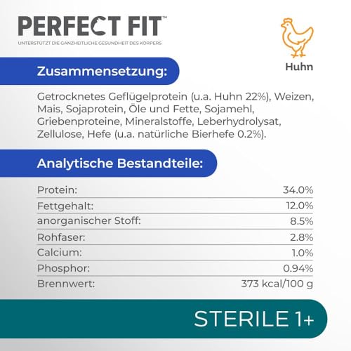 PERFECT FIT Sterile Adult Trockenfutter für erwachsene, sterilisierte Katzen ab 1 Jahr - Huhn, 7 kg (1 Beutel)