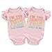 Acwssit I'm the oldest twin youngest twins baby items must haves newborn twin outfits boy and girl pink 3-6 months