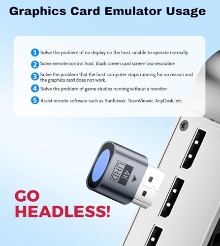 4K Mini DP Dummy Plug Display Emulator compatible con Windows Mac OSX Linux miniatura 5