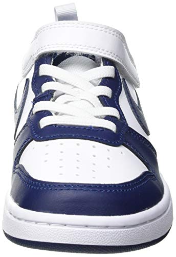 Image of Nike Boys Grade SCHL Low TOP NSW Basketball YA NSW Basketball Court Borough Low 2 (GS) White /Blue Void-Signal Blue BQ5448-107 3.5 UK (4Y US)