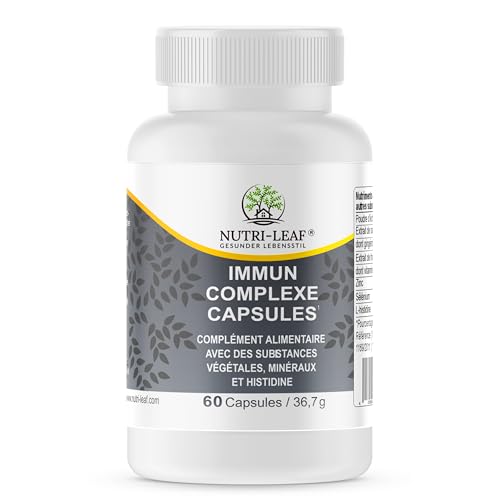 Booster immunitaire - Renforcer le système immunitaire avec des gélules immunitaires complexes - Multivitamine avec zinc, vitamine C, sélénium, échinacée - Énergie et défenses - 613mg - Nutri-Leaf