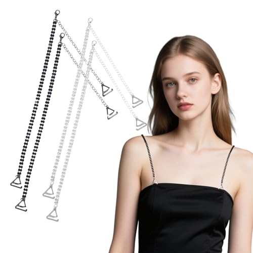 Glitzer BH Träger2, 2 Paar Verstellbare Unterwäsche Trägern mit Strass, Einstellbar Strass BH Träger Halter für Tops Kleid Hochzeit Kleide