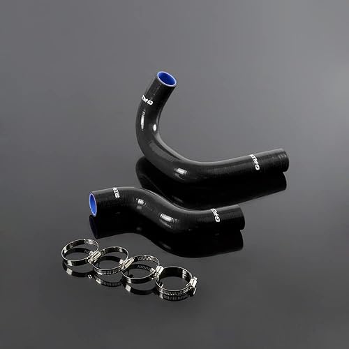 PIT66 Kit de manguera de radiador de silicona, compatible con Nissan Datsun 1970-1973 2.4L 240Z L24 negro con abrazaderas