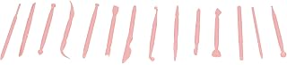 Generic 14PCS Clay Modeling Tools, Double Ended Sculpting Kit for Cake Fondant Chocolate DIY Baking, with 14 Mini Plastic Tools for Kids Art Craft School Home Use (Pink)