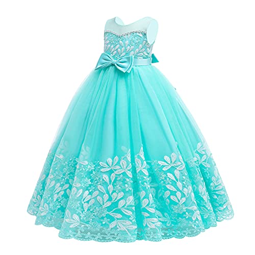 Flower Girl Lace Dress for Kids Wedding Bridesmaid Pageant Party Formal Gown Princess Communion Tulle V-Back Dresses3