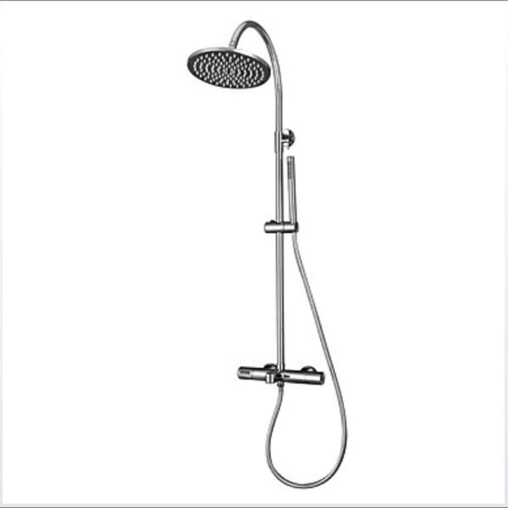 Ensemble de douche chromé mural avec robinet de lavabo et valve céramique 12"