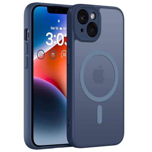ORDA Magnetisch Hülle für iPhone 14 6,1 Zoll Kompatibel mit MagSafe, Transluzente Matt Rückseite Dünn Kameraschutz Stoßf...