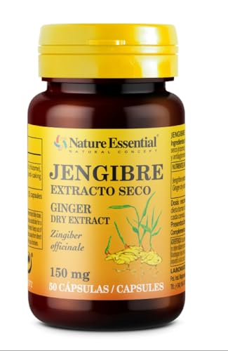 Nature Essential I Jengibre 150 mg. (extracto seco) 50 cápsulas I Fortalece el sistema inmune I Salud digestiva I Antinflamatorio natural