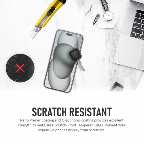 Image of SupCares Privacy Tempered Glass for iPhone 15 Plus and 16 Plus (6.7 Inch) With Installation Kit | Military-Grade Gorilla Screen Protector | Edge to Edge Coverage | Black