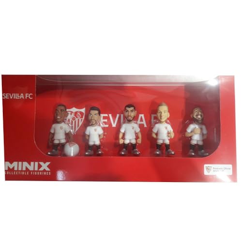 MINIX - Pack de 5 Figuras del Sevilla Fútbol Club - Coleccionables de 7 cm para Exhibición, Idea de Regalo para Niños Y Adultos, Fans de Fútbol