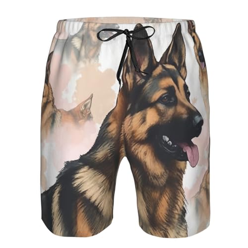 Men's Swim Trunks Quick Dry Beach Shorts Summer Bathing Suit German Shepherd Dog Lovers Swimwear4