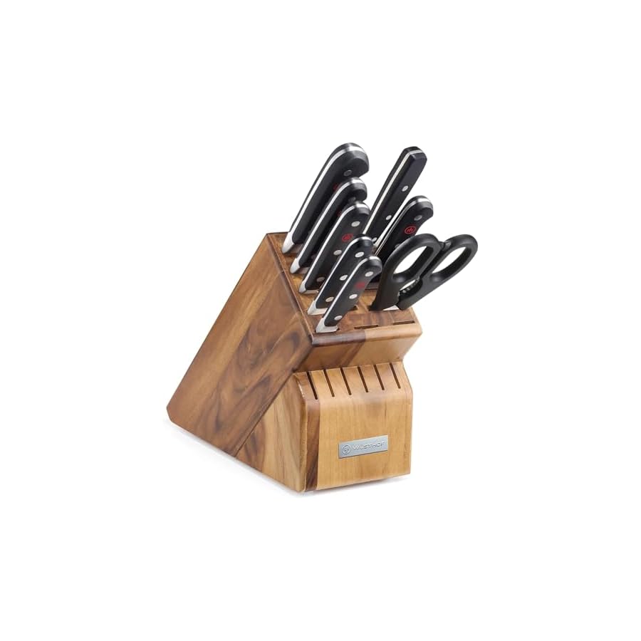 Wusthof Classic - 9 Pc. Knife Block Set, Acacia - Custom Engraved - Personalized - 1090170911-ENG