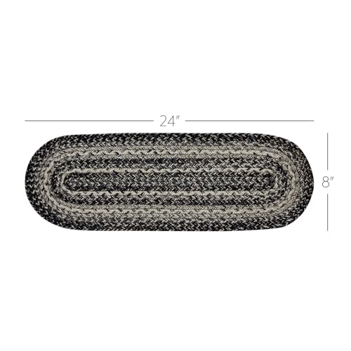 VHC-Brands-Sawyer-Mill-Black-White-Jute-Oval-Runner-8×24 VHC Brands Sawyer Mill Black White Jute Oval Runner 8×24