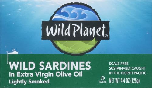 Wild Planet Wild Sardines in Extra Virgin Olive Oil, Sea Salt, Lightly Smoked, Tinned Fish, Sustainably Wild-Caught, Non-GMO, Kosher, GLuten Free, Keto and Paleo, 4.4 Ounce Single Unit - Thumbnail 4