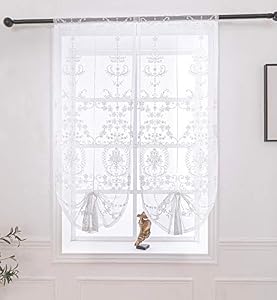 Lactraum Weiß Bestickt Raffrollo 50x145 cm