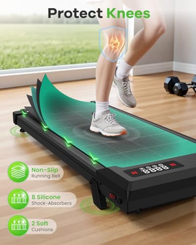 bigzzia Walking Pad Treadmill with Incline, 2.5HP Under Desk Treadmills for Home Office, 1-8KM/H, Compact Mini for Small Spaces, 140KG Capacity, LCD Display & Remote Control, No Assembly - Image 7