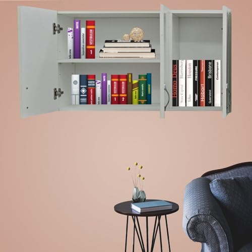 Image of SPECIALITY PANELS Wall Mounted Multipurpose Storage Cabinet with Door & Adjustable Shelves | Wooden Wall Organizer for Home Space Saving Storage Unit Termite Resistant | DIY Assembly (3 Door)