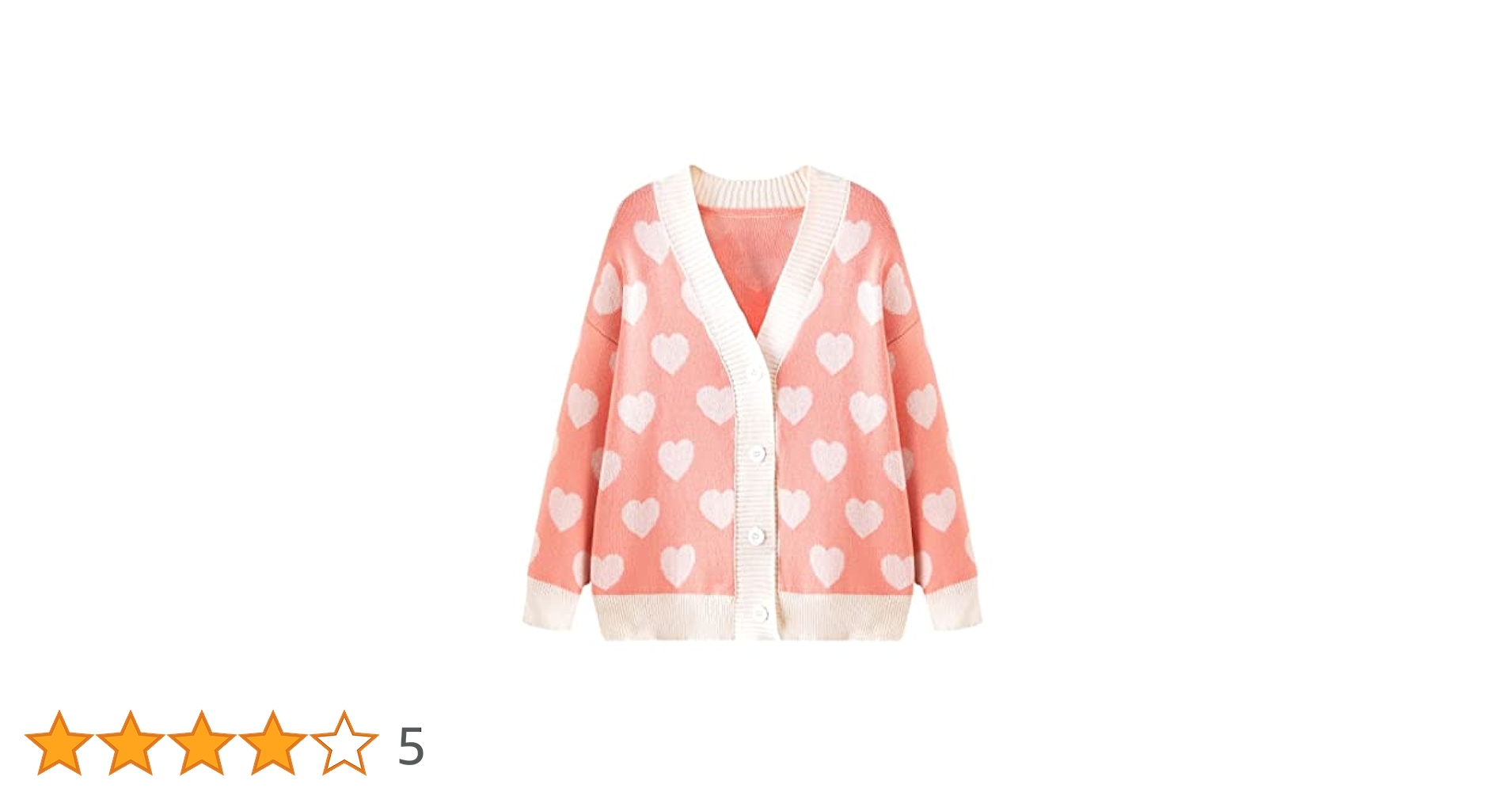 【新品タグ付き】willfully heart dot cardigan FindThy Women's Embroidered Heart Cardigan Sweater Button