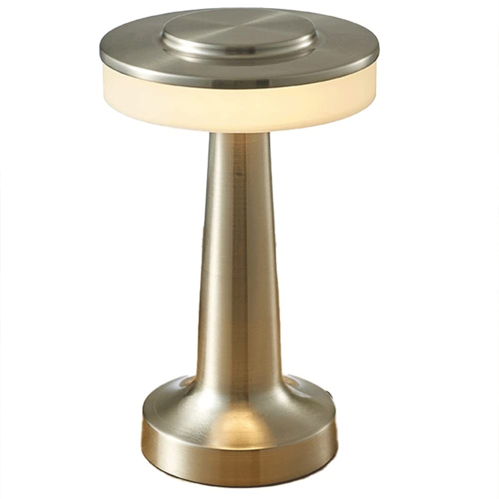 CTRLZS Touch LED Rechargeable Table Lamp Dining Table Bar Table Lamp Outdoor Small Night Lamp Decorative Table Lamp,Silver