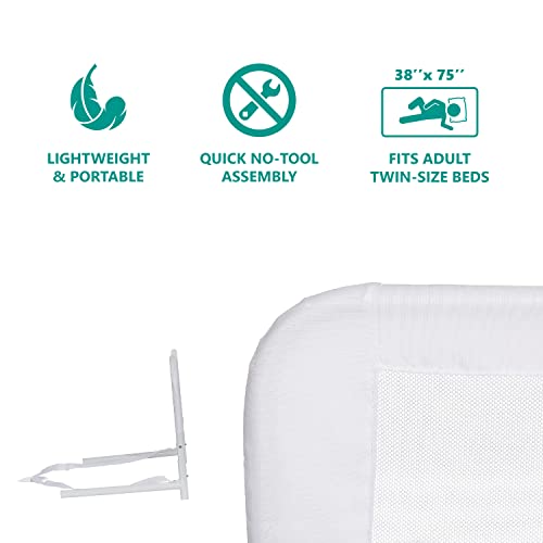 Dream On Me Lightweight Mesh Security Adjustable Bed Rail For Toddler With Breathable Mesh Fabric In White #TOP4