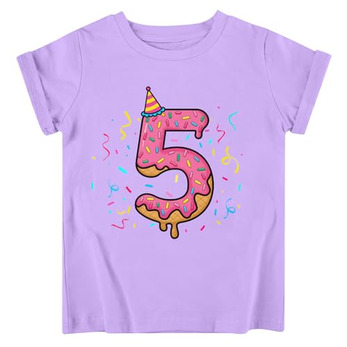 Image of Lovekider Girls Birthday T Shirts Cotton Short Sleeve T-Shirts Tee Party Clothing 3-6 Years