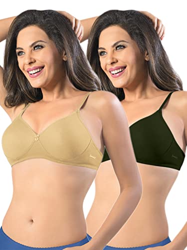 Image of SONARI Womens Non Padded Cotton Bra | Wire Free, Medium Coverage, Seamless Cups, Comfortable Polyester Cotton Blend Fabric | Adjustable Straps, Ideal for Everyday Wear - Smile