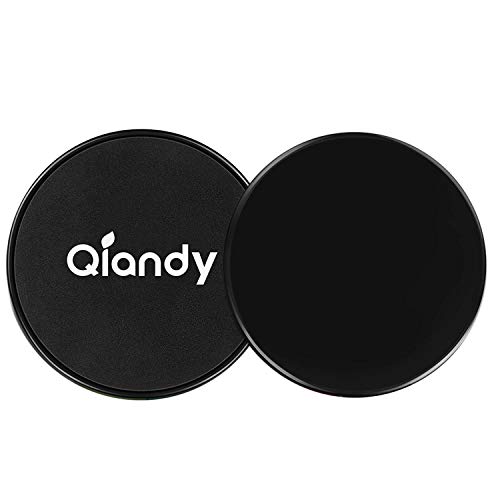 Qiandy Gliding Discs,Core Sliders, Excise Disc with Double Side and Work Smoothly on Any Surface, Compact for Travel and Home Ab Workout(Black)