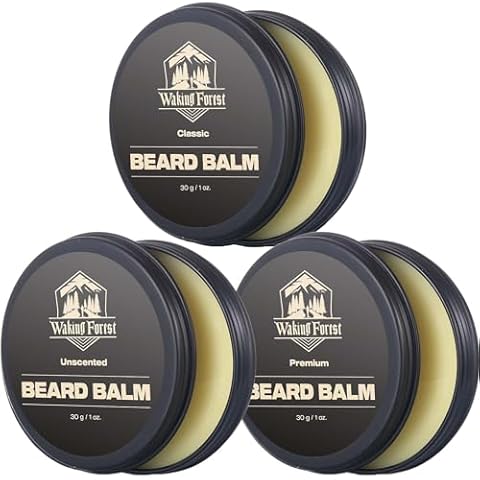 Waking Forest Beard Balm kit for Men Growth | Thicker Beard Growth Beard Butter for Men Softener & Moisturizer Beard Growth Kit for Men All Natural Cover