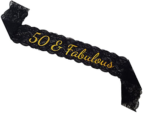 50 & Fabulous Lace Sash - 50th Birthday Sash2