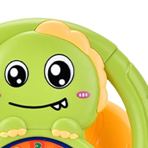 Children's Sensory Steering Wheel Toy with Stand and Music Functionality, Green - Image 4
