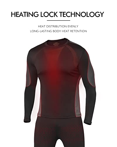 Weerti Thermal Underwear For Men, Long Johns For Men With Fleece Lined, Sport Base Layer Hunting Gear In Cold Weather Winter-Black+Charcoal S #TOP2