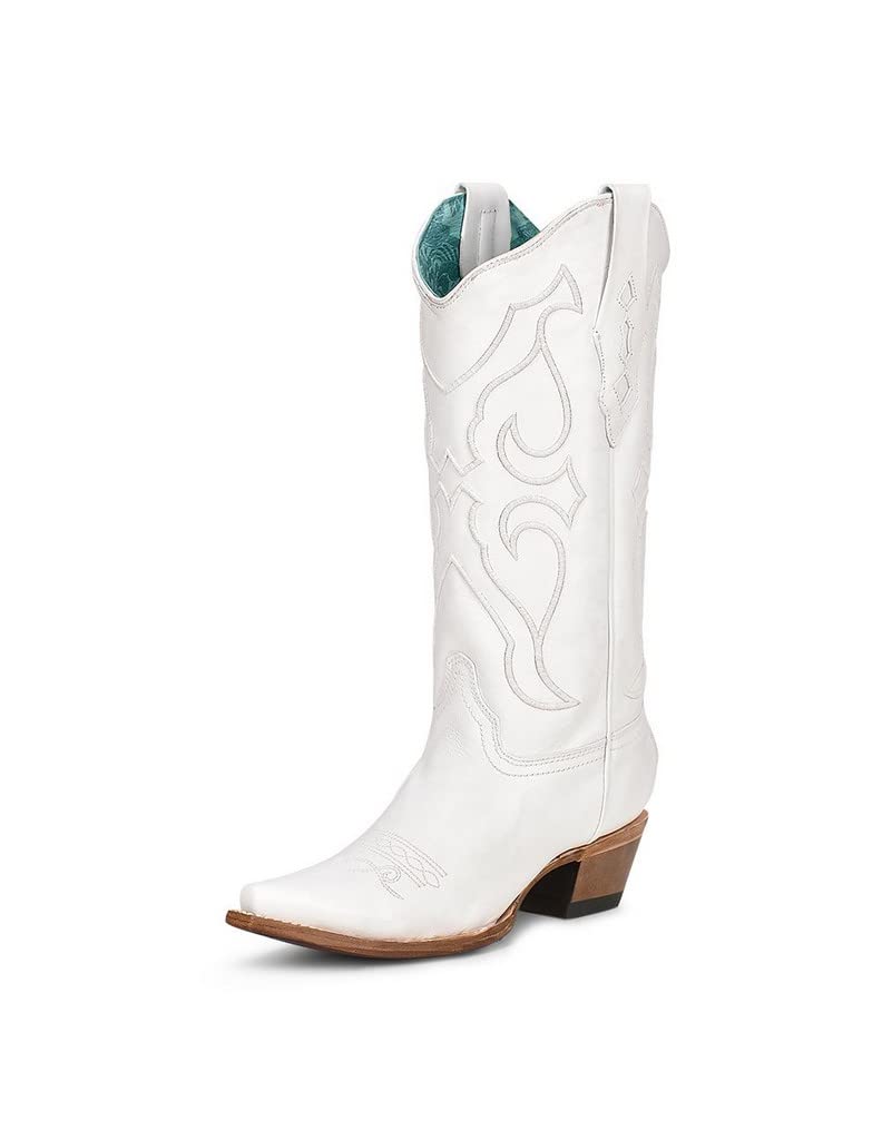 Corral BootsCorral Ladie's White Embroidery, Snip Toe, Leather Sole, Western, Z5046