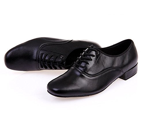 Beibestcoat Men’s Classic Lace-Up Leather Dance Shoes Modern Dancing Shoes, Black (7.5 D (M) Us / 40) #TOP3