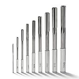 9 Stück H7 Gerader Schaft HSS Reibahle Set, Reibahle Werkzeug,2,3,4,5,6,7,8,9,10mm Maschinenreibahle für Holz- & Metallbearbeitung zur Verbesserung der Genauigkeit bei der Bohrungsbearbeitung