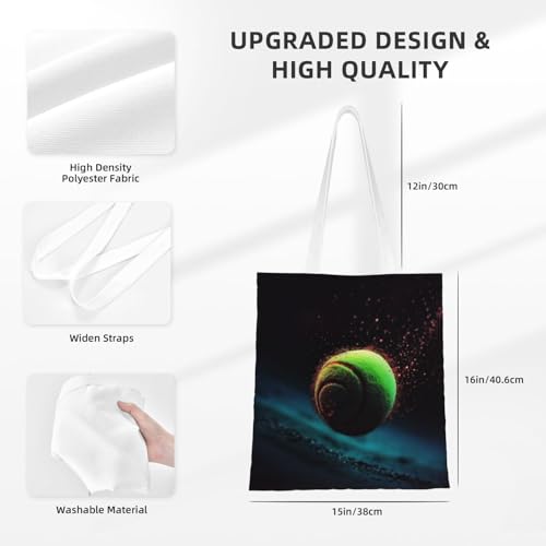 Canvas Tote Bag for Women Shoulder Tote Purse Reusable Grocery Bag tennis Aesthetic Shopping Bags2