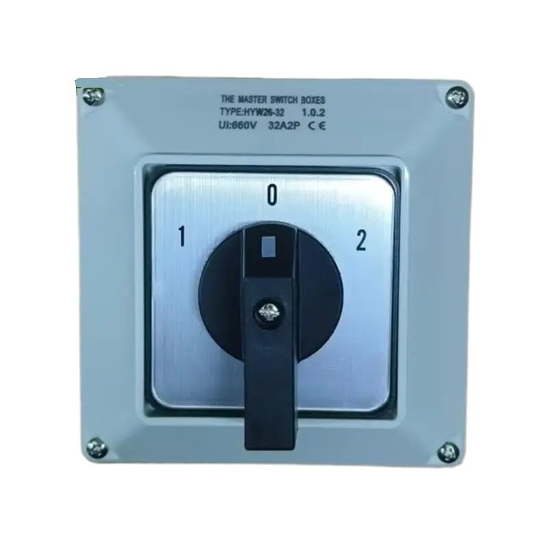 AED5-SZW26/LW26-32 32A 3 Posizioni 2 Fasi 1-0-2 Commutatore Universale Con Manopola Rotativa Con Scatola Impermeabile
