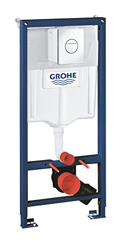 GROHE Bâti Support WC Solido 3 en 1, Hauteur 1,13m, Bâti Support Encastré, Plaque de Commande double boutons, Réservoir 6 à 9 Litres, Double Chasse...