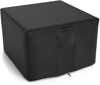 Cubierta impermeable para estufa de barbacoa al aire libre de tela Oxford 420D con cordón ajustable, protección resistente al viento y al polvo para jardín cuadrado (87 x 87 x 77 cm)