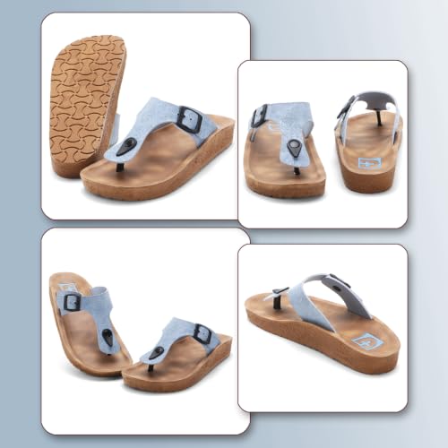 Image of DOCTOR HEALTH SUPER SOFT Women's Orthopedic Toe Ring Sandals | Adjustable Buckle Comfort Slippers | Soft Cushioned Footbed | Lightweight Anti-Skid Casual Flip Flops for Everyday Wear